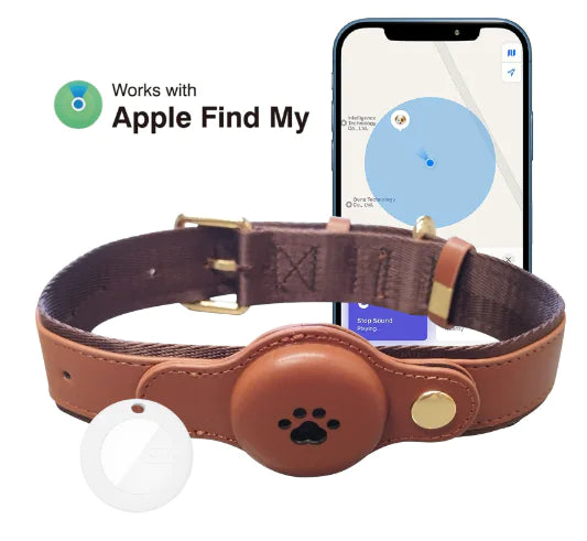 Brown Modus GPS collar for dogs and cats – stylish and trackable pet accessory